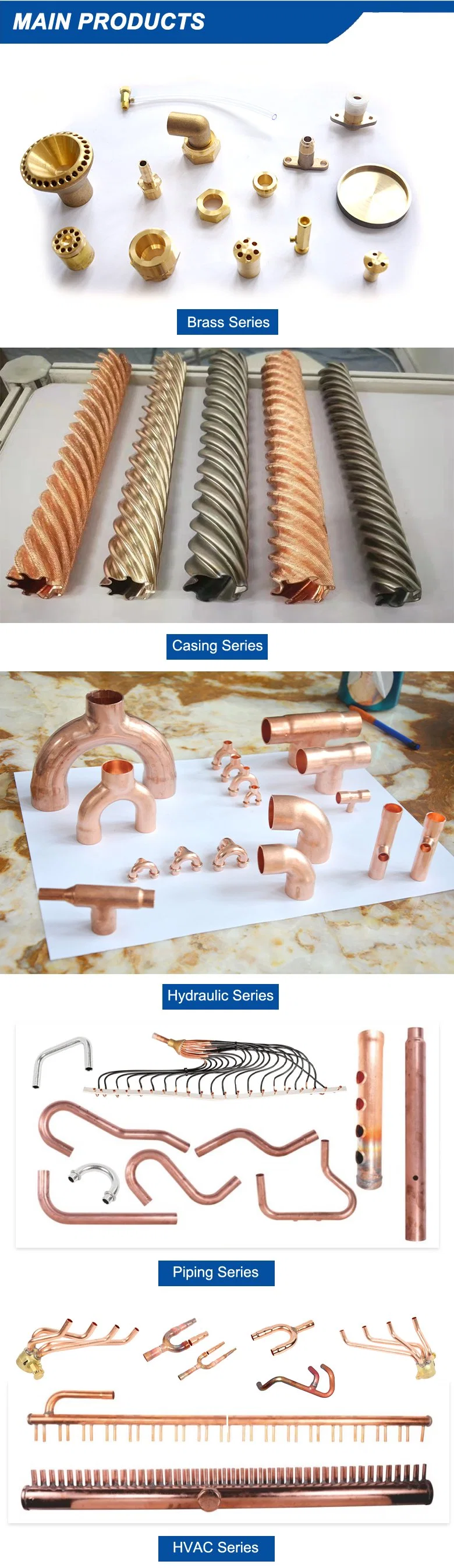 Custom Packaging Copper Tee Fittings 3 Way Pipe Threaded Equal Tee Pipe Fitting